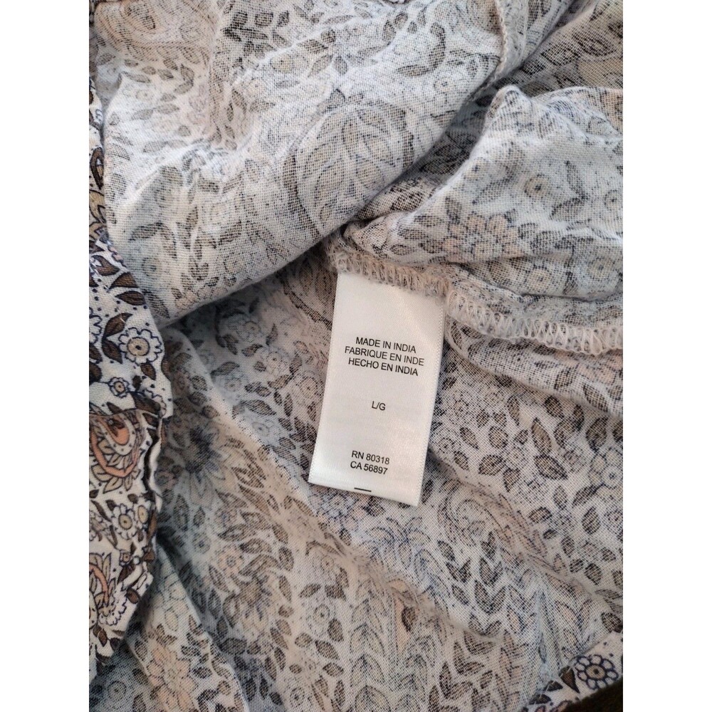 Lucky Brand Lavender Paisley Short Sleeve Peasant Blouse - Picture 6 of 8